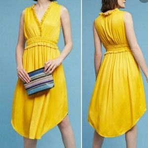 Maeve Anthropologie La Habana yellow dress Sz M